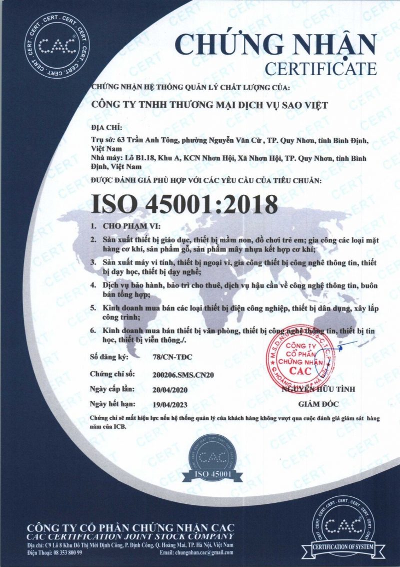 chứng nhận ISO 45001
